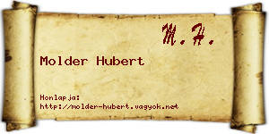 Molder Hubert névjegykártya